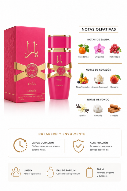 Yara Candy – Eau de Parfum Original Mujer | 100 ml