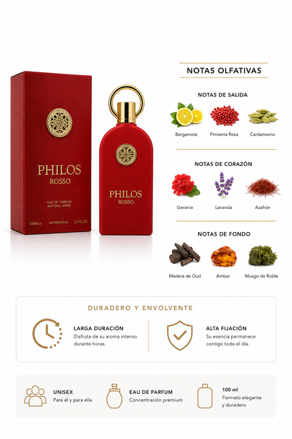 Philos Rosso – Eau de Parfum Original Unisex | 100 ml