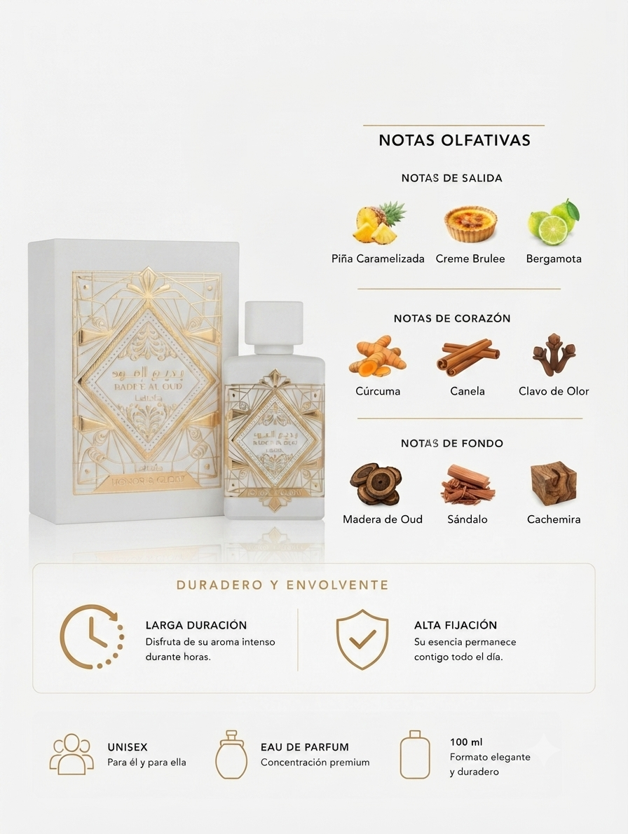 Lattafa Bade'e Al Oud Honor & Glory Eau de Parfum 100 ml | Perfume Unisex